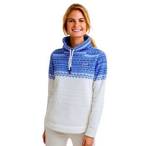 Vineyard Vines Fair Isle Fleece Funnel Neck Ship Shirt Size Medium.